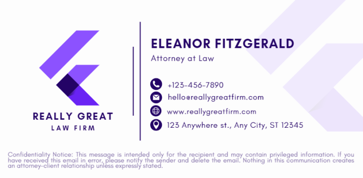 sample lawyer email signature