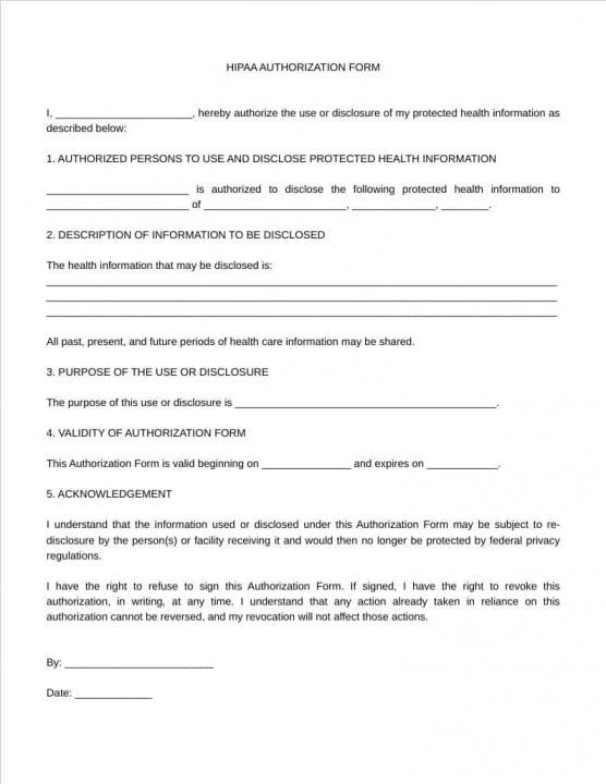 Hipaa Authorization Form Fill 8598