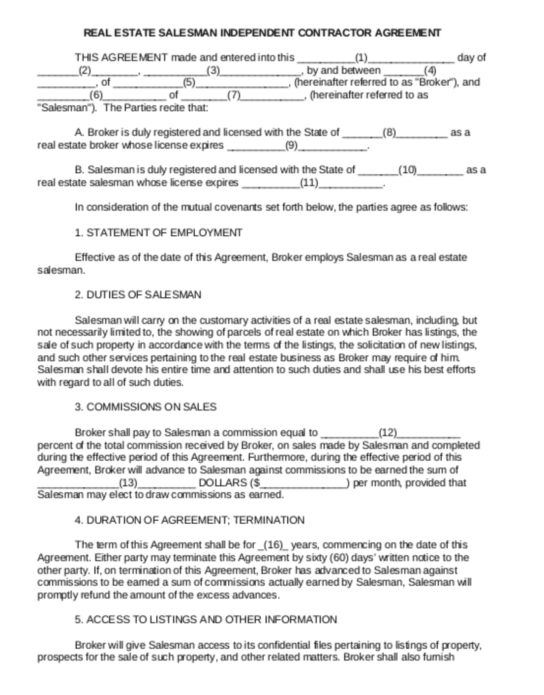 Customizable Independent Contractor Agreement Template