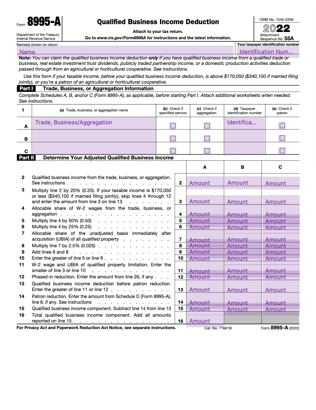 form-8995-a-qualified-business-income-deduction-2022-fill